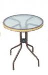 Стол для кафе из металла со стеклом "Ротанг" д.60см от 10шт